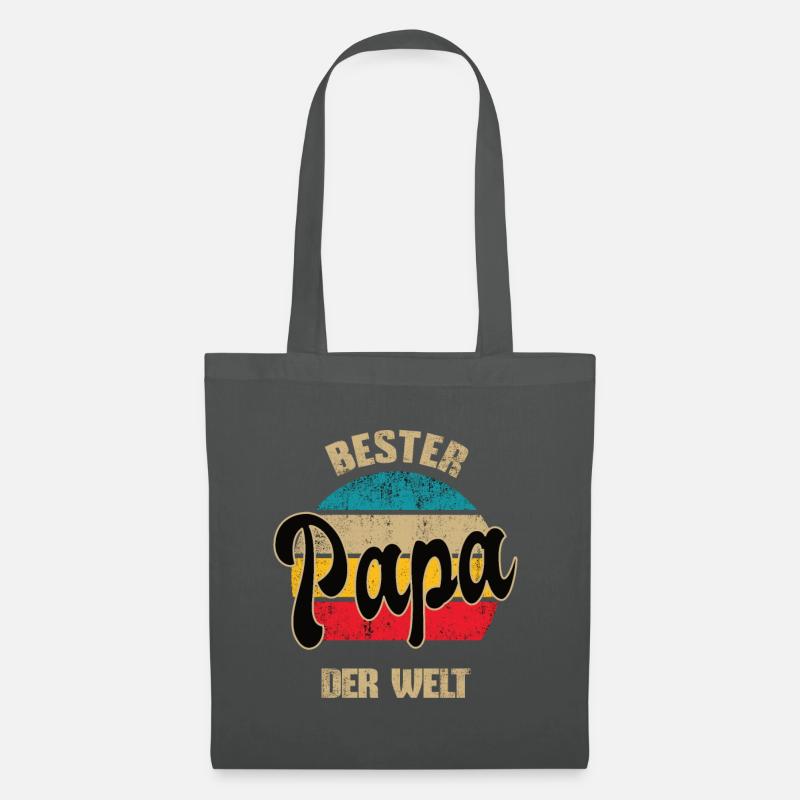 Bester Papa der Welt - Vintage Vatertag Geschenk - Stoffbeutel - Graphite