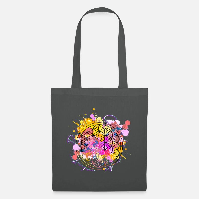 Blume des Lebens - Stoffbeutel - Graphite