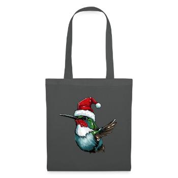 Kolibri Vogel Weihnachten Tier - Stoffbeutel - Graphite - Vorne
