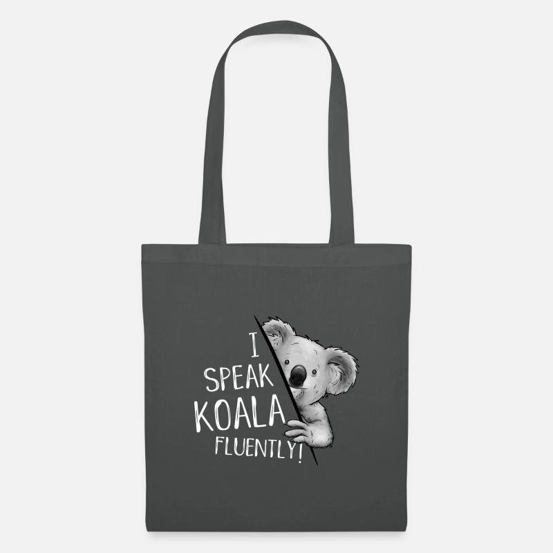 Ich spreche fließend Koala! Beuteletier Fun - Stoffbeutel - Graphite