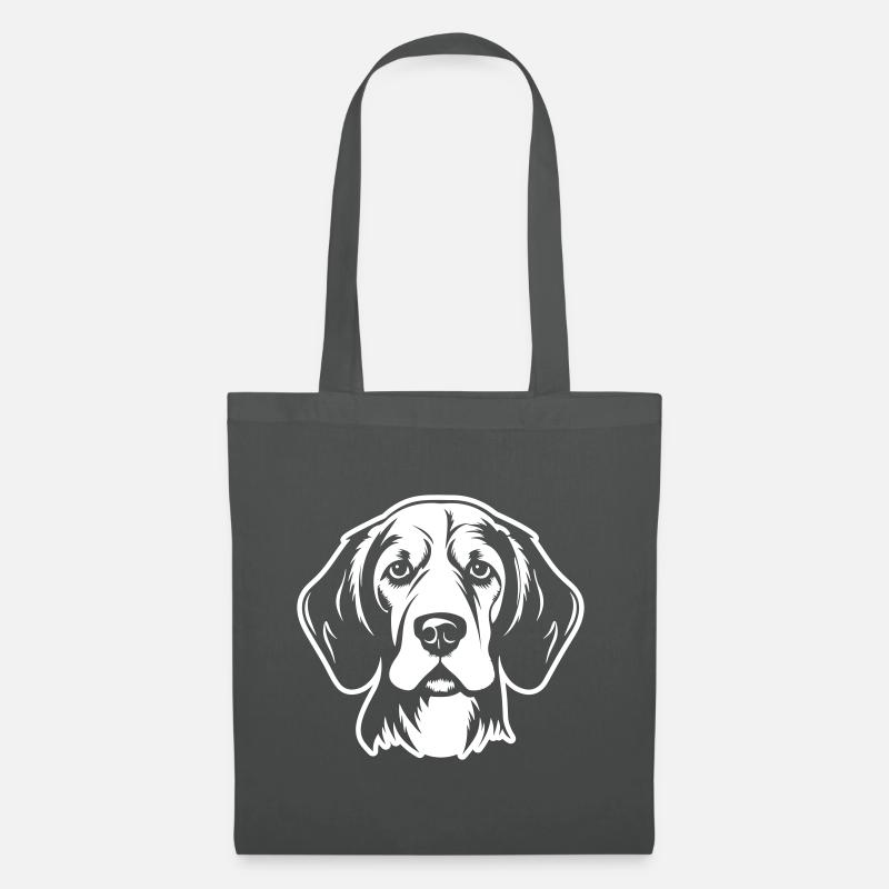Beagle Hund Kopf - Stoffbeutel - Graphite