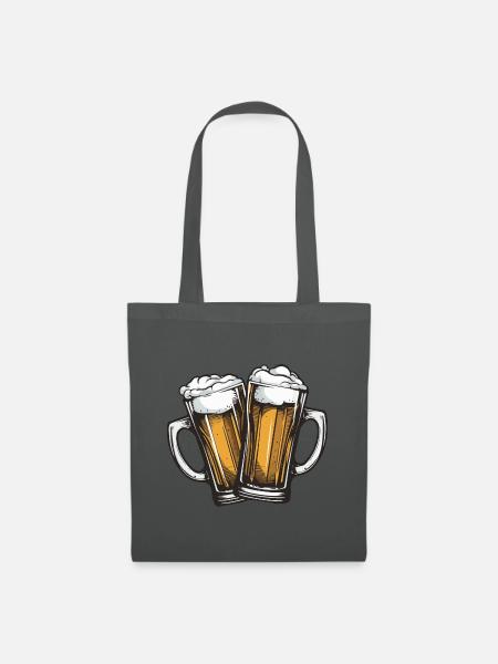 Bierkrug Bier Anstoßen - Stoffbeutel - Graphite