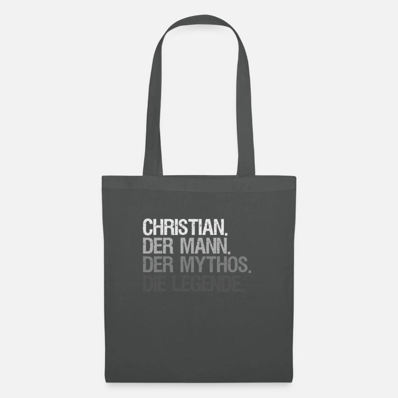 Christian Mann Mythos Legende Geschenkidee - Stoffbeutel - Graphite