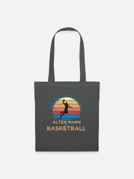 Unterschätze niemals ein alten Mann mit Basketball - Stoffbeutel - Graphite