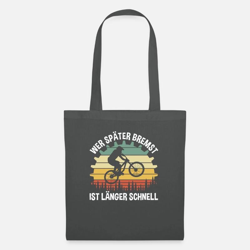 Wer Später Bremst Fahrrad - Stoffbeutel - Graphite