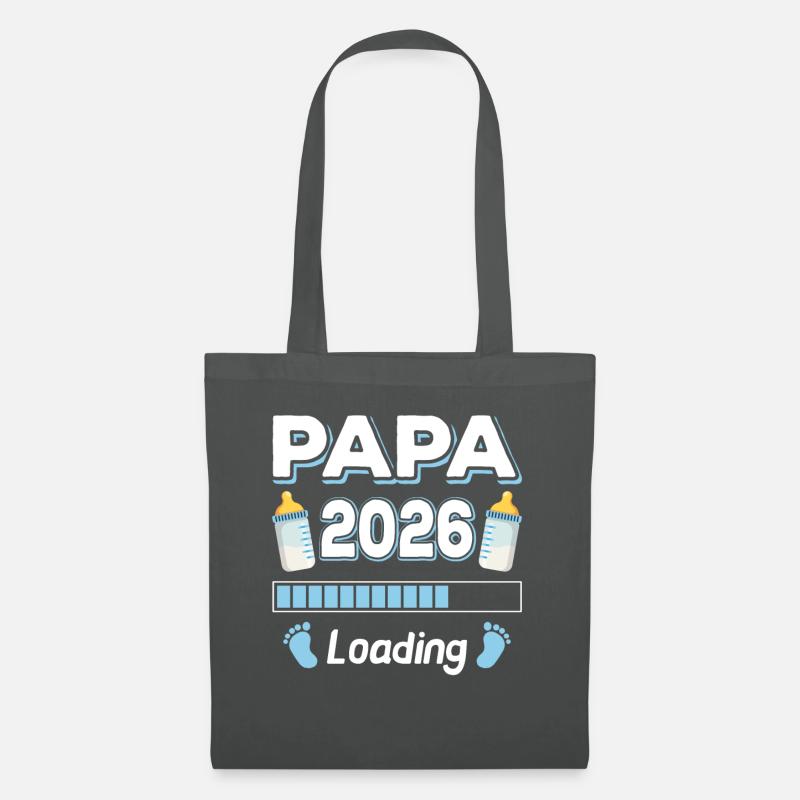Papa 2026 Loading Mama Papa Eltern Sohn Tochter - Stoffbeutel - Graphite