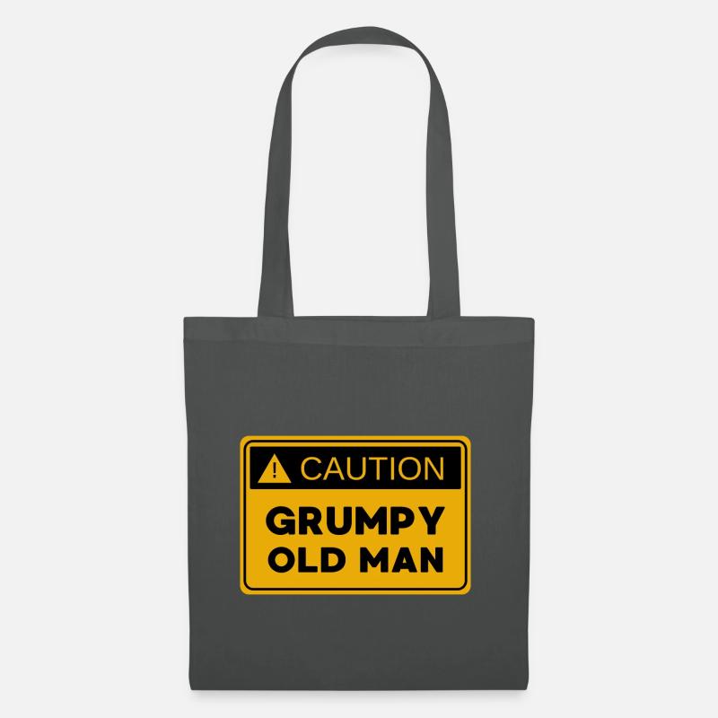 Achtung: Grumpy Old Man - Stoffbeutel - Graphite