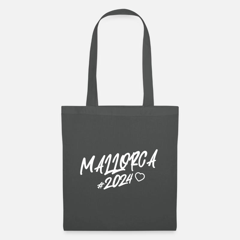 Mallorca 2024 Herz - Stoffbeutel - Graphite
