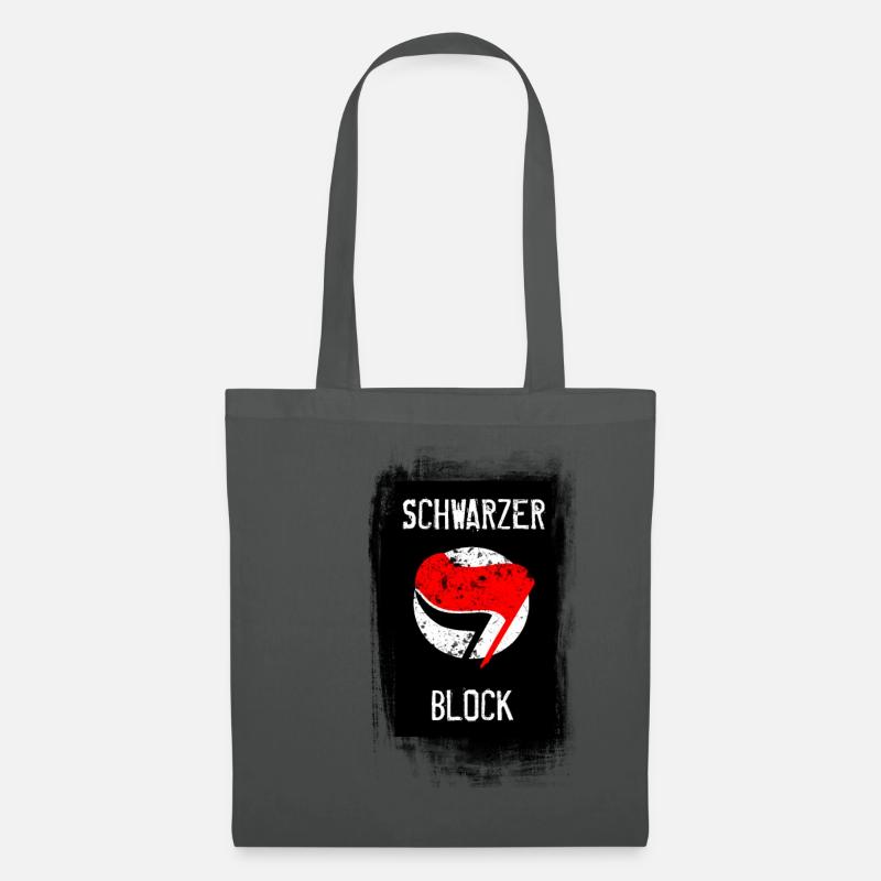 schwarzerblock ANTIFA schwarzer block ALERTA FCKNZ - Stoffbeutel - Graphite