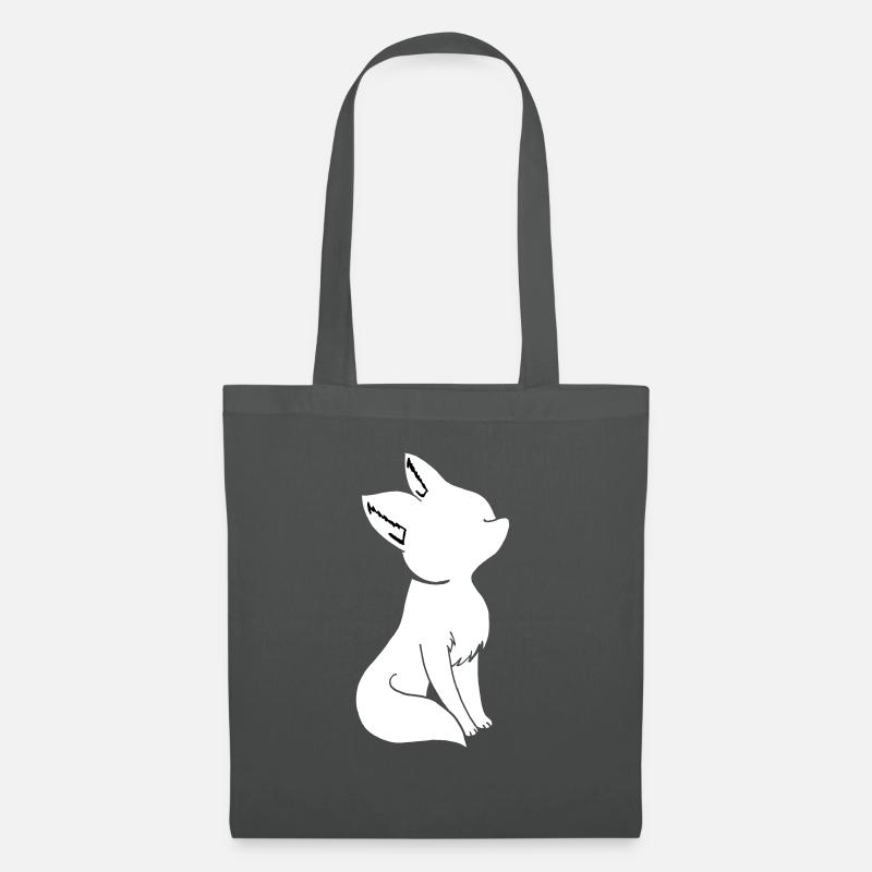 Fuchs weiß - Stoffbeutel - Graphite
