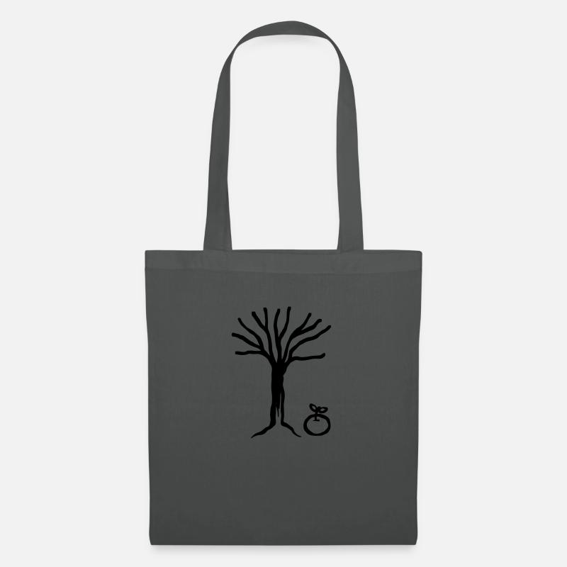 Baum Apfel - Stoffbeutel - Graphite
