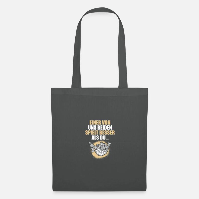 Einer von uns beiden Dudelsack Sackpfeifer - Stoffbeutel - Graphite