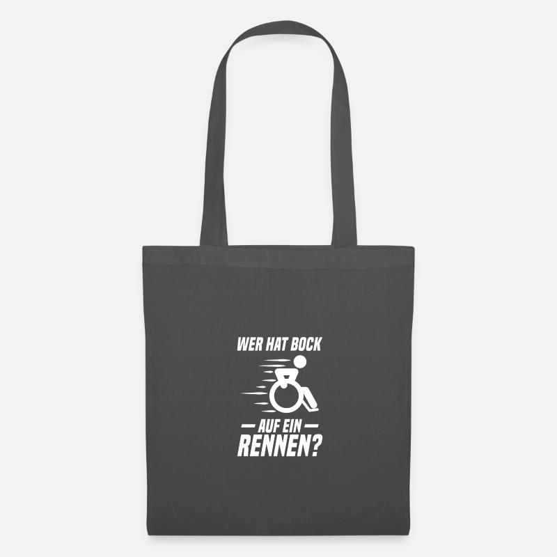 Bock auf ein Rennen? Rollstuhlfahrer Rollstuhl - Stoffbeutel - Graphite