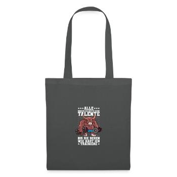 Talente Bodybuilding Bodybuilder Gym Kraftsport - Stoffbeutel - Graphite - Vorne