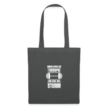 Therapie Bodybuilding Bodybuilder Gym Kraftsport - Stoffbeutel - Graphite - Vorne