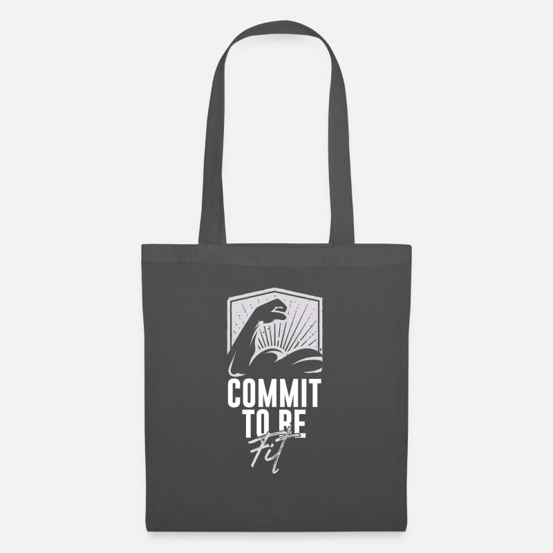 commit to be fit - Tote Bag - graphite grey