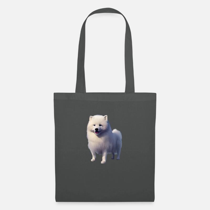 Samojede Hund - Samojede - Stoffbeutel - Graphite