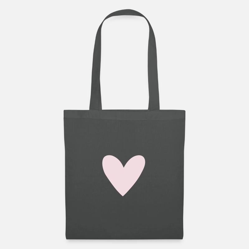 Herz rosa - Stoffbeutel - Graphite
