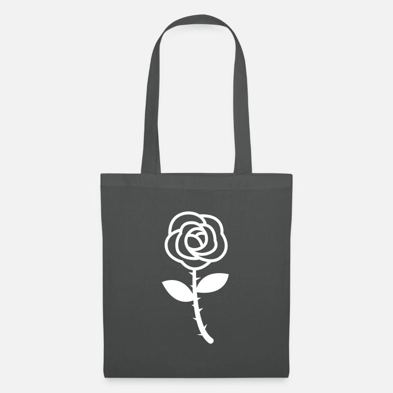 Rose blume - Stoffbeutel - Graphite