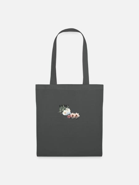Vintage Flower Power Design - Stoffbeutel - Graphite