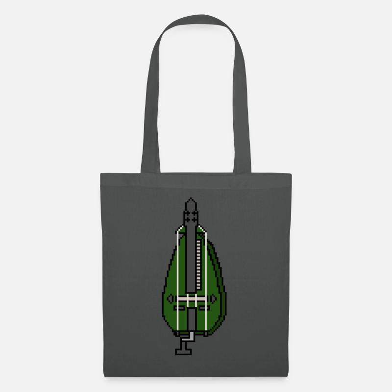 Pixel Drehleier Grün - Stoffbeutel - Graphite