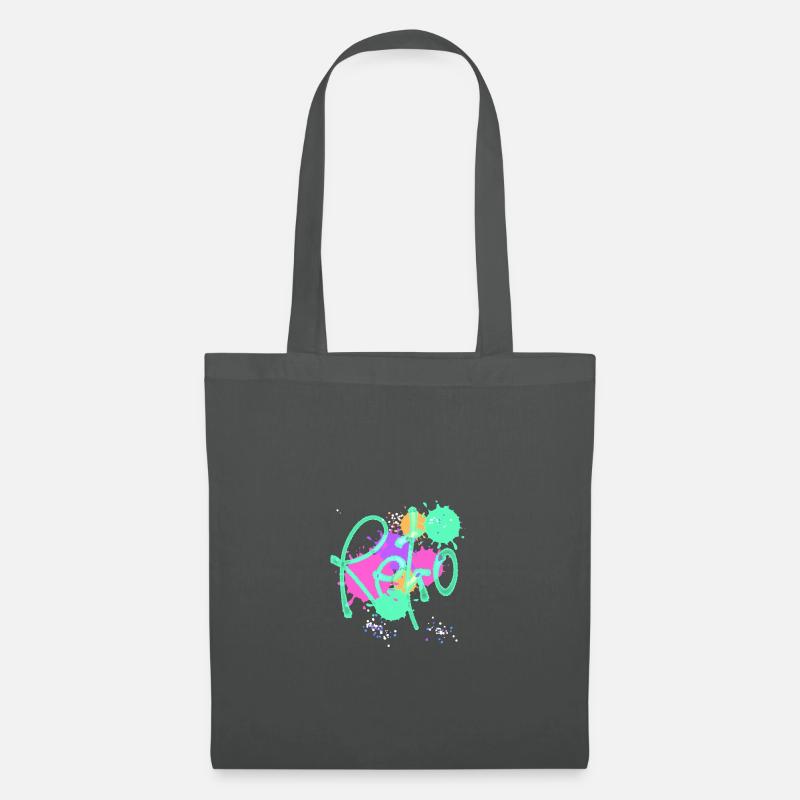 Retro,typo,neon,splash, bunt - Stoffbeutel - Graphite