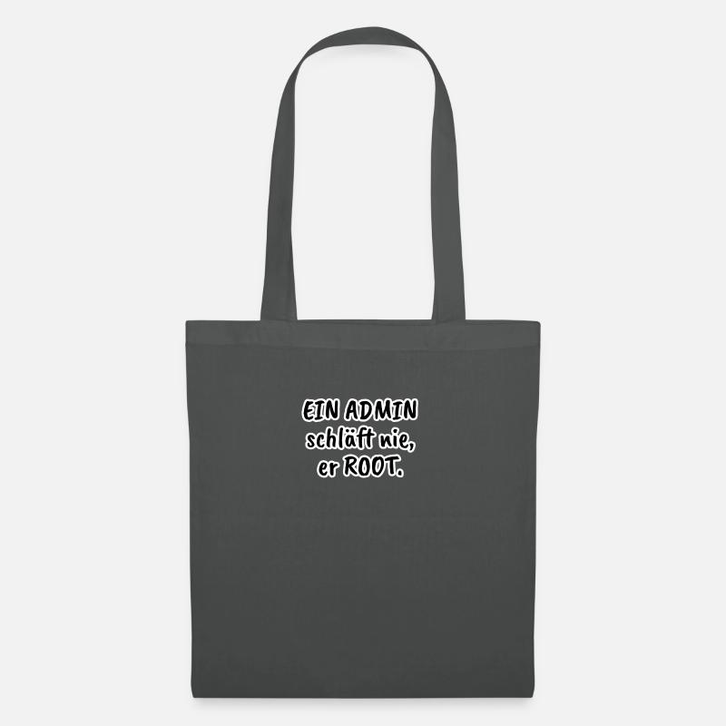 ein admin schlaeft nie (black) - Stoffbeutel - Graphite