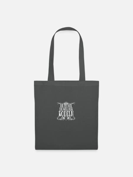 Rodeln Spruch Schlittenfahren Rennrodler Damen - Stoffbeutel - Graphite
