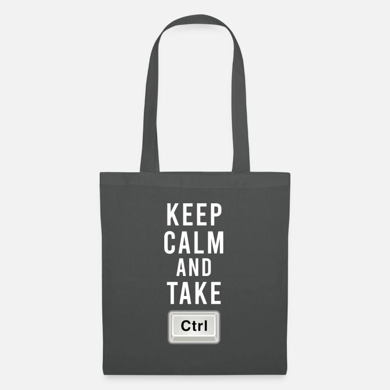 Keep Calm And Take Control - Ctrl - Programmierung - Stoffbeutel - Graphite
