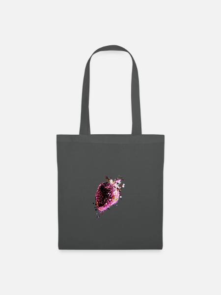 Erdbeere,pink,popart, artwork,Malerei - Stoffbeutel - Graphite