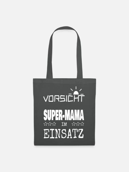 Super Mama im Einsatz - Stoffbeutel - Graphite