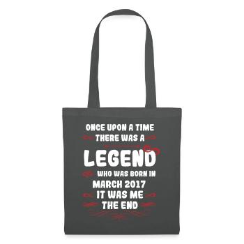 Il était une fois une légende. Mars 2017 Anniversaire - Sac en tissu - gris graphite - Devant