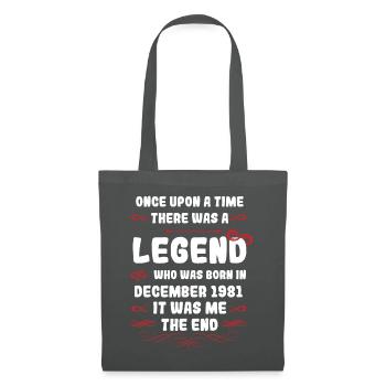 Il était une fois une légende. Décembre 1981 Naissance - Sac en tissu - gris graphite - Devant
