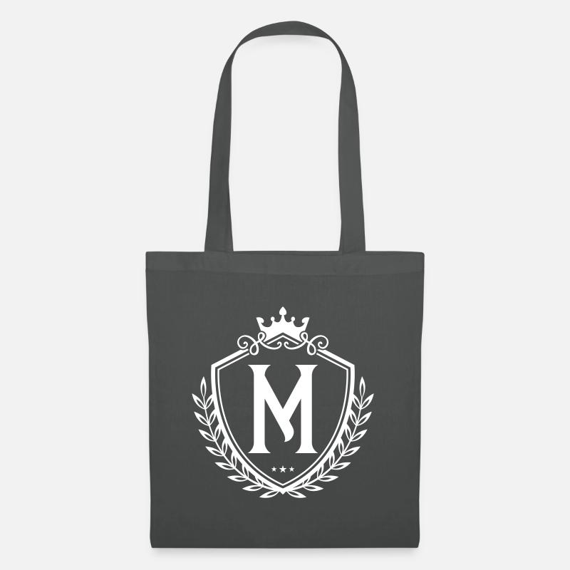 M Buchstabe Wappen Krone - Stoffbeutel - Graphite