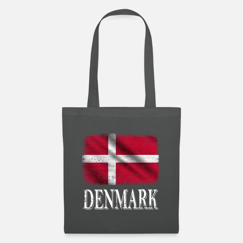 Denmark,Dänemark Flagge - Stoffbeutel - Graphite