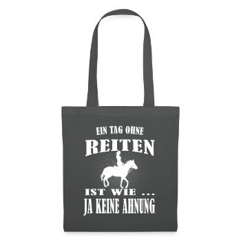 Reiten Pferdesprüche Reiterin Geschenk - Stoffbeutel - Graphite - Vorne