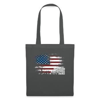 États-Unis Mari Papa Protecteur Héros - Sac en tissu - gris graphite - Devant