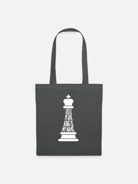 Schach Figur mit Schriftzug - Stoffbeutel - Graphite