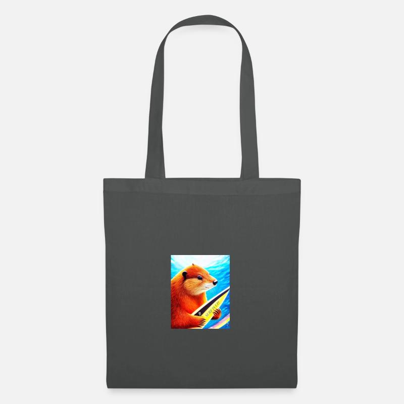 Biber Surfer - Stoffbeutel - Graphite
