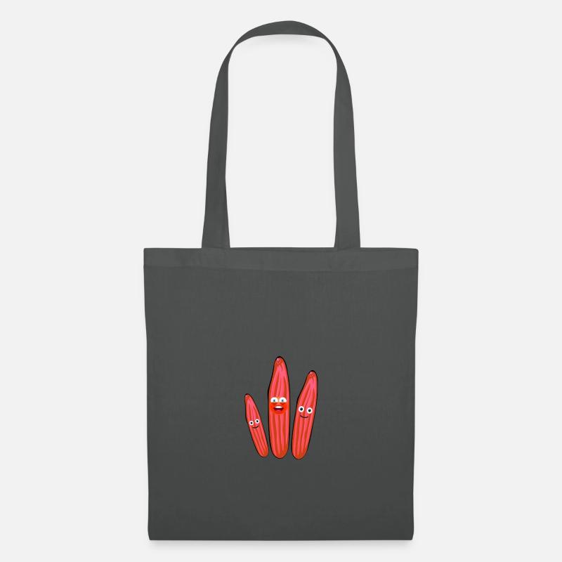 Concombre,Concombre de fête,Concombre Rieur - Sac en tissu - gris graphite