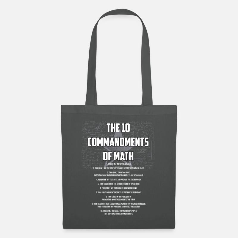 Les 10 commandements du cadeau de maths - Sac en tissu - gris graphite