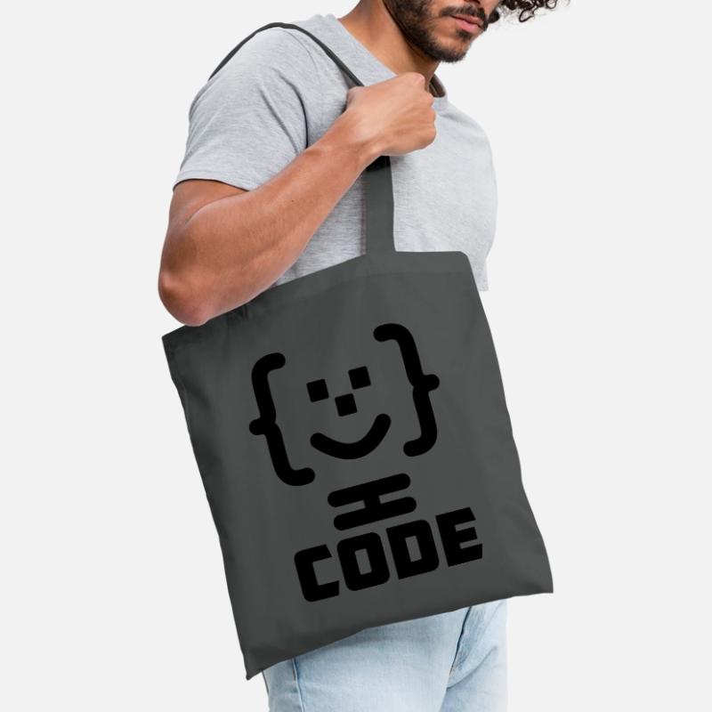 Main programmer code logo with text CODE Tote Bag