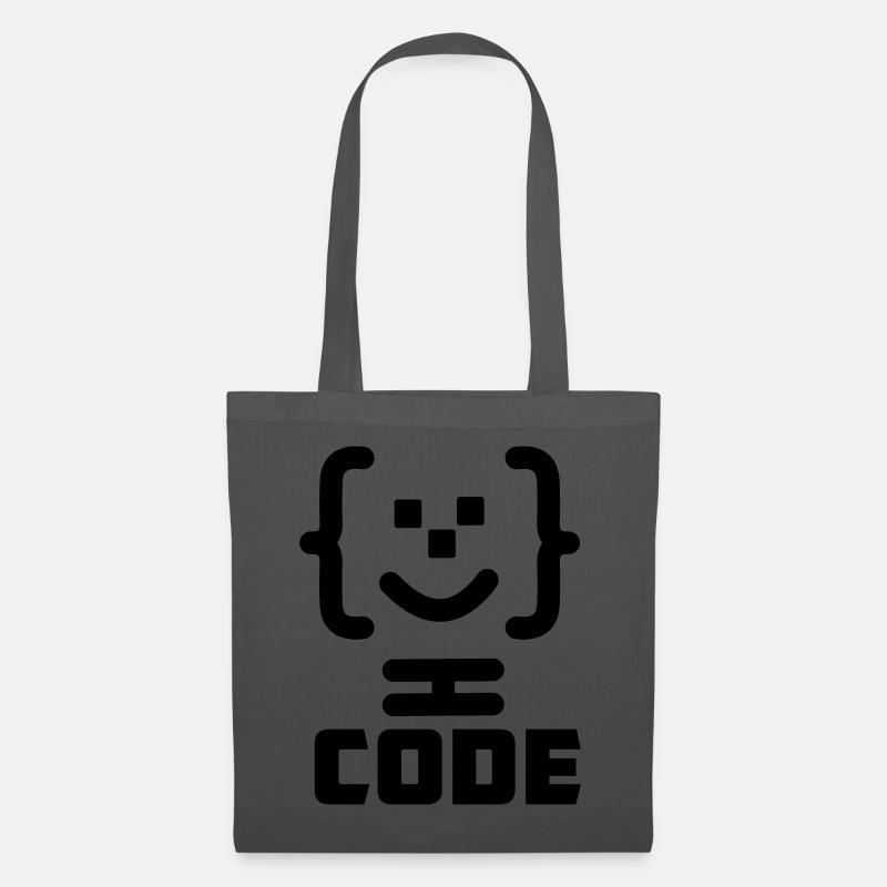 Hauptprogrammierer-Code-Logo mit Text CODE - Stoffbeutel - Graphite