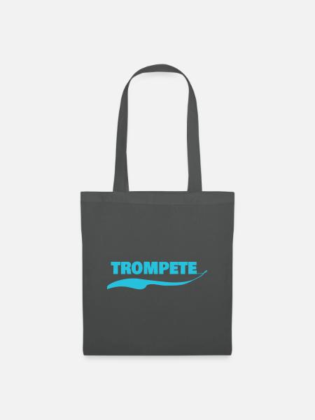 Namensschild Trompete - Stoffbeutel - Graphite