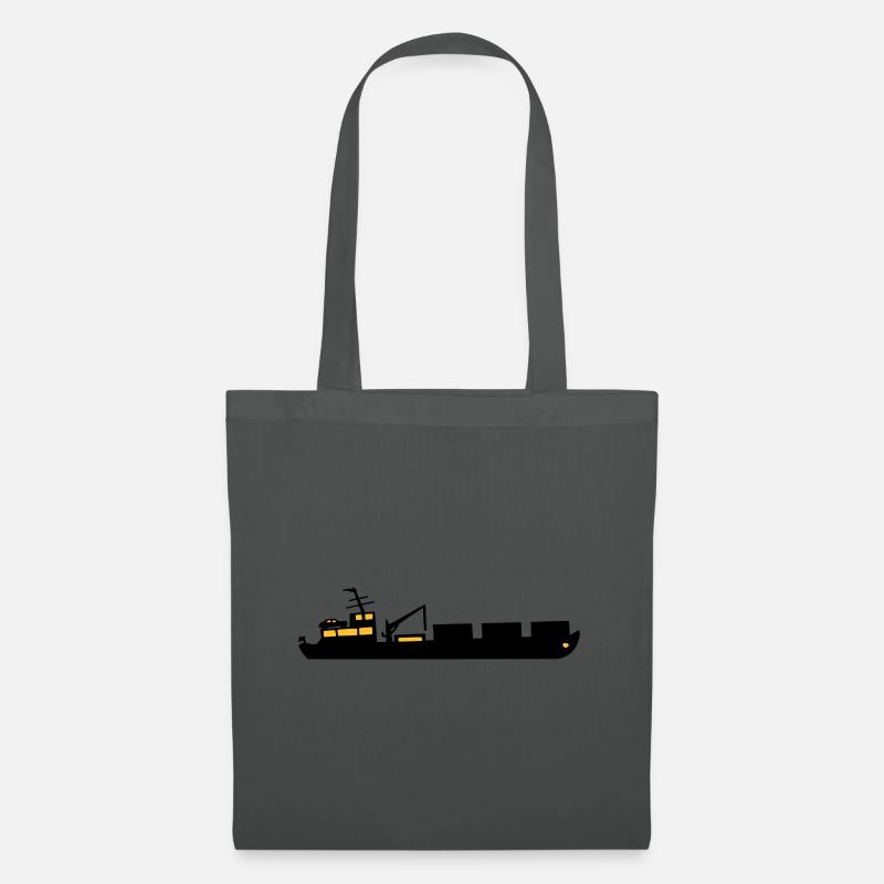 Boot Frachtschiff Schiff zweifarbig - Stoffbeutel - Graphite