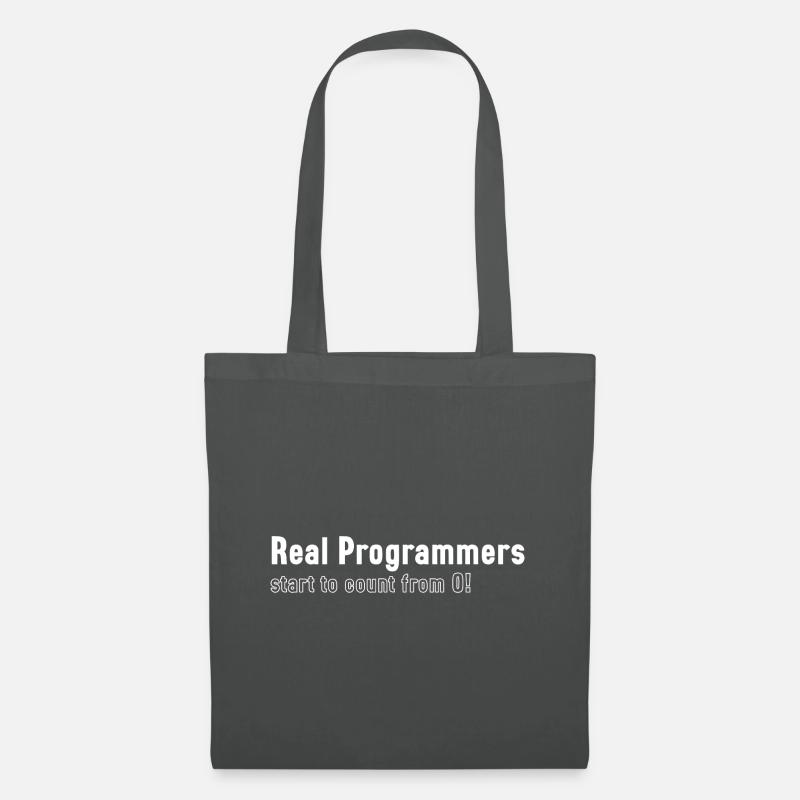 Real Programmers Start To Count From 0! - Tote Bag - graphite grey