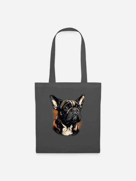 Französische Bulldogge - Stoffbeutel - Graphite
