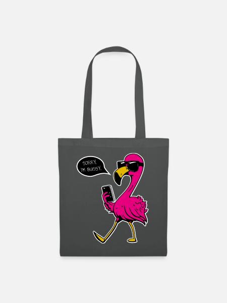 Famingo, sorry bin beschäftigt flamingo i'am bussy - Stoffbeutel - Graphite