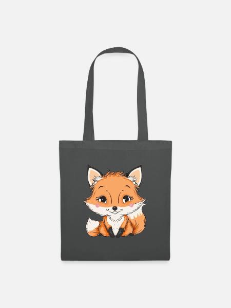 Fuchs Waldtier Wald - Stoffbeutel - Graphite