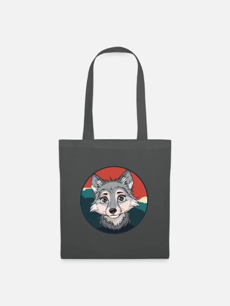 Wölfe Wolf - Stoffbeutel - Graphite